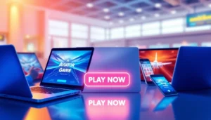 Aviator Game Login interface showing seamless access on mobile and desktop devices with engaging graphics and clear buttons, inviting new players to join the flight adventure easily.