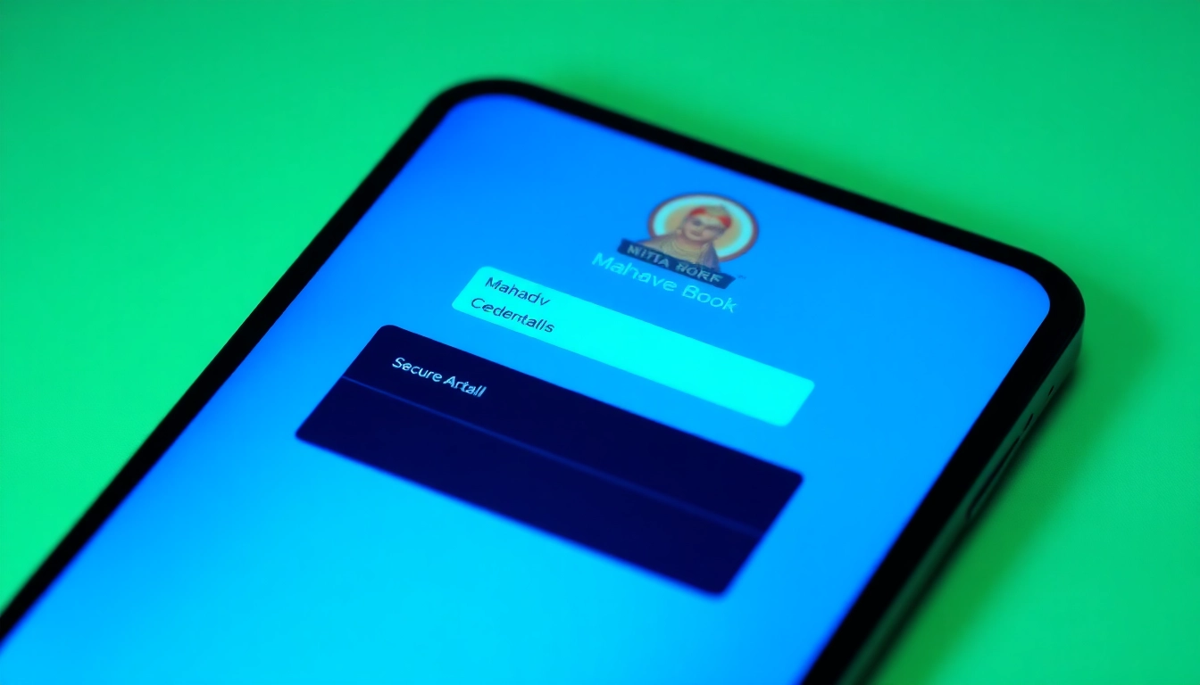 Secure Mahadev book login screen on mobile device, showcasing user authentication process with focus on safety and simplicity, ideal for easy online betting access.