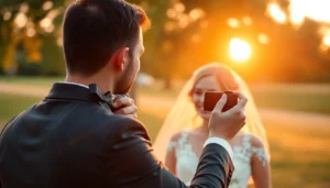 Skilled eskuvo fotos takes candid wedding photos in warm natural light, capturing joyful