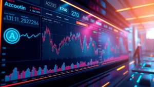 High-resolution illustration of aicoin cryptocurrency analysis with digital market charts and